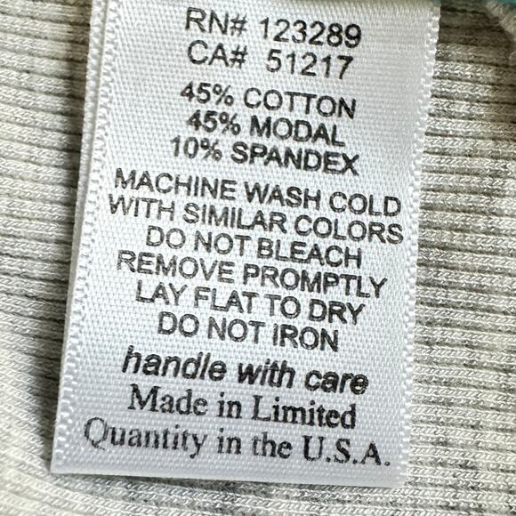 Michael Lauren M Channing Grey Ribbed Oversized Draped Thumbhole Top NWT - Picture 6 of 10